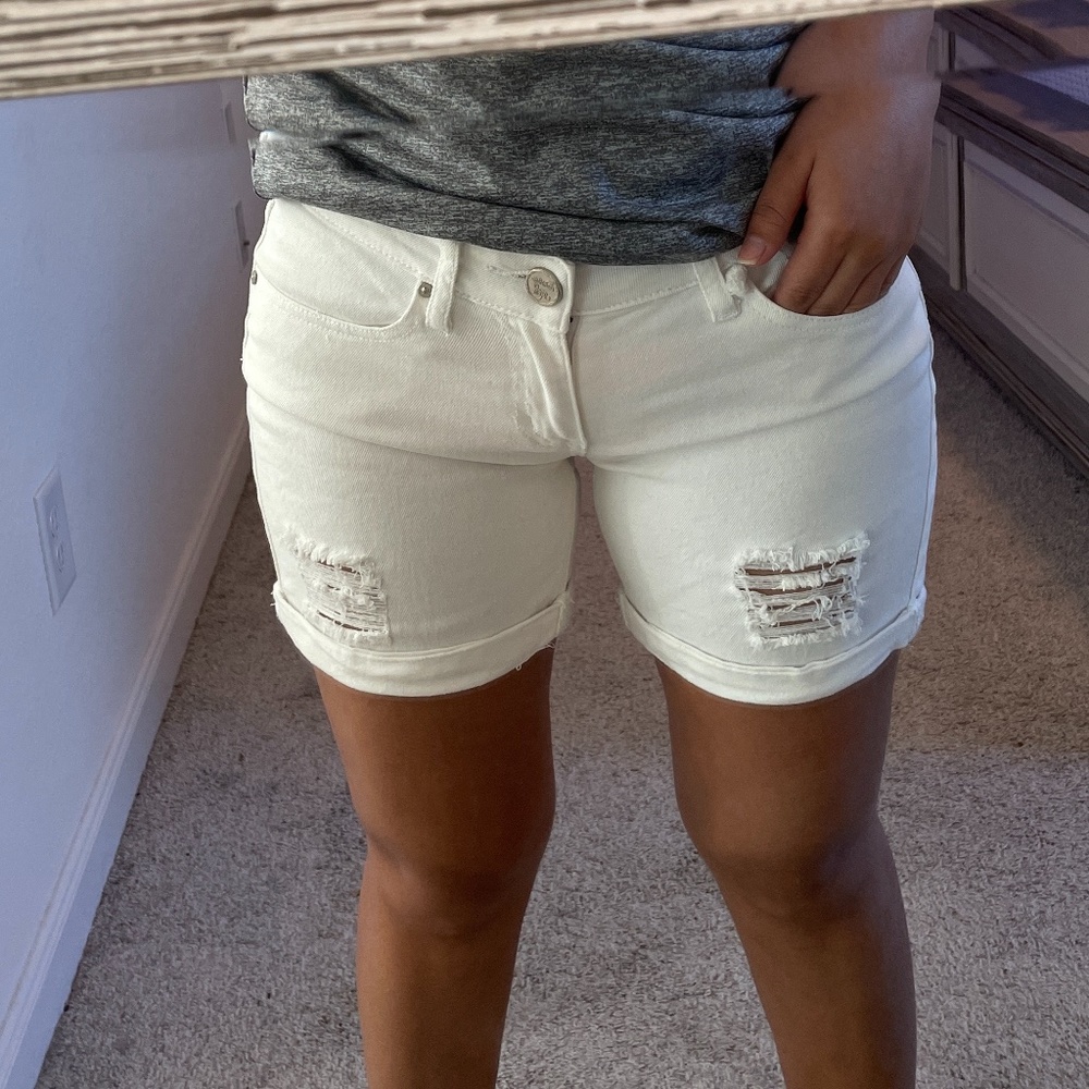 White ripped Shorts
